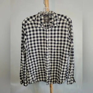Black white Grey H&H LOGG 1993 Button down shirt  long sleeves collar Medium